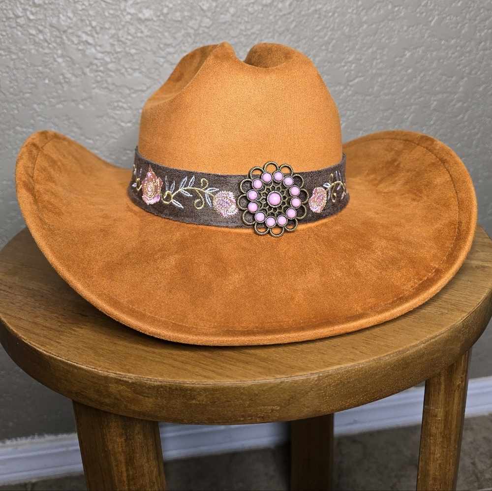 Large Ladies Embroidered Cowboy Hat! New! Great For Festivals, Rodeo